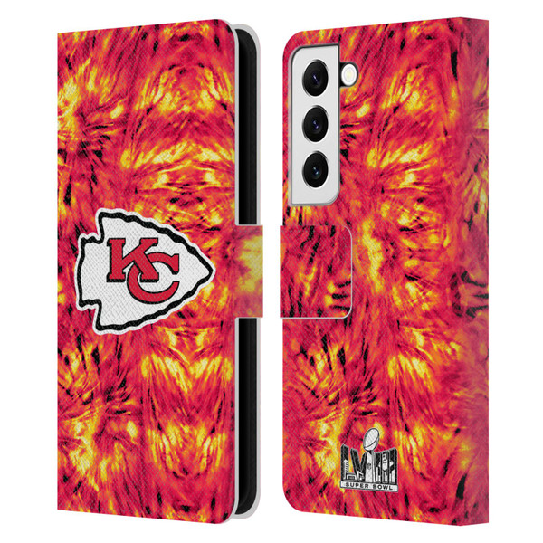 NFL 2024 Super Bowl LVIII Champions Kansas City Chiefs Tie Dye Leather Book Wallet Case Cover For Samsung Galaxy S22 5G