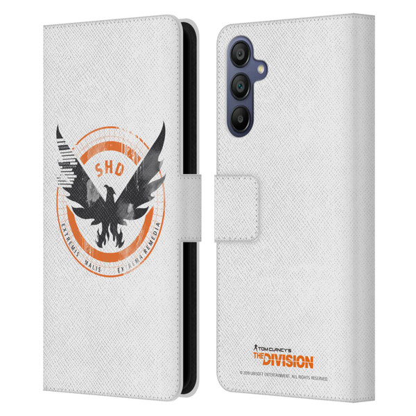 Tom Clancy's The Division Key Art Logo White Leather Book Wallet Case Cover For Samsung Galaxy A15