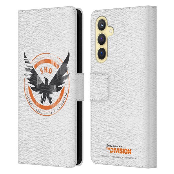 Tom Clancy's The Division Key Art Logo White Leather Book Wallet Case Cover For Samsung Galaxy S23 FE 5G