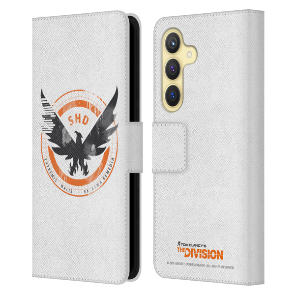 Tom Clancy's The Division Key Art Logo White Leather Book Wallet Case Cover For Samsung Galaxy S24 5G