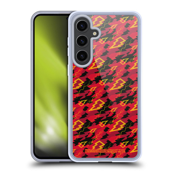 Shazam! 2019 Movie Logos Pattern Soft Gel Case for Samsung Galaxy S24+ 5G
