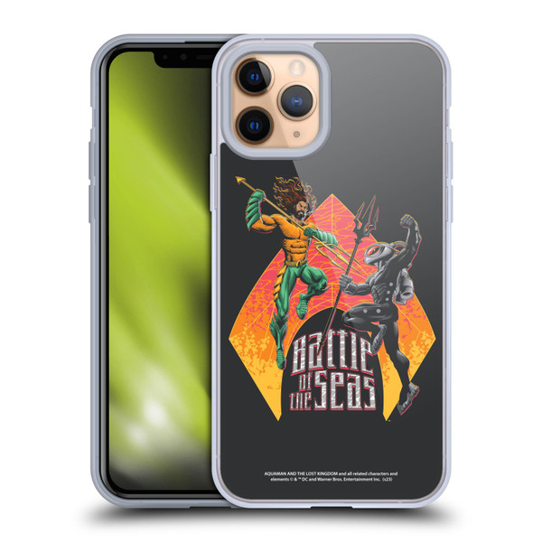 Aquaman And The Lost Kingdom Graphics Battle Of The Seas Soft Gel Case for Apple iPhone 11 Pro
