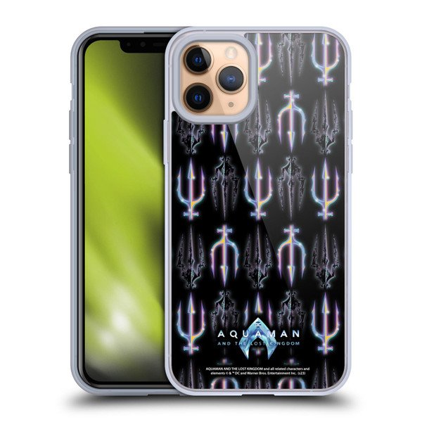 Aquaman And The Lost Kingdom Graphics Trident Pattern Soft Gel Case for Apple iPhone 11 Pro