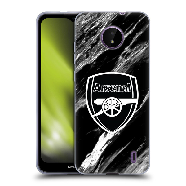 Arsenal FC Crest Patterns Marble Soft Gel Case for Nokia C10 / C20