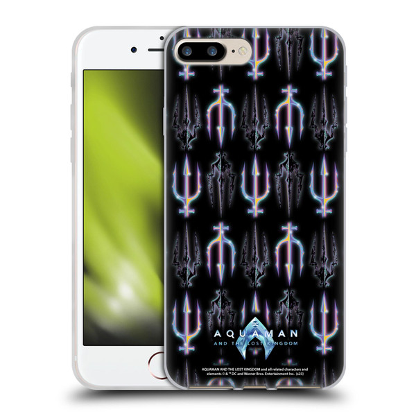 Aquaman And The Lost Kingdom Graphics Trident Pattern Soft Gel Case for Apple iPhone 7 Plus / iPhone 8 Plus