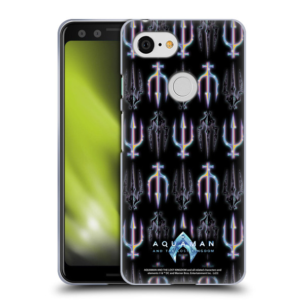 Aquaman And The Lost Kingdom Graphics Trident Pattern Soft Gel Case for Google Pixel 3