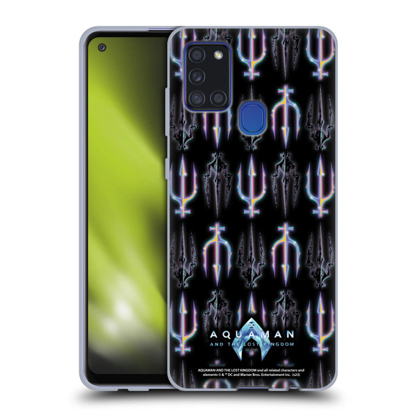 Aquaman And The Lost Kingdom Graphics Trident Pattern Soft Gel Case for Samsung Galaxy A21s (2020)