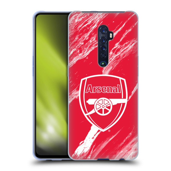 Arsenal FC Crest Patterns Red Marble Soft Gel Case for OPPO Reno 2
