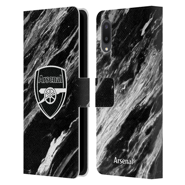 Arsenal FC Crest Patterns Marble Leather Book Wallet Case Cover For Samsung Galaxy A02/M02 (2021)