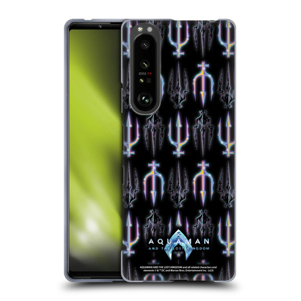 Aquaman And The Lost Kingdom Graphics Trident Pattern Soft Gel Case for Sony Xperia 1 III