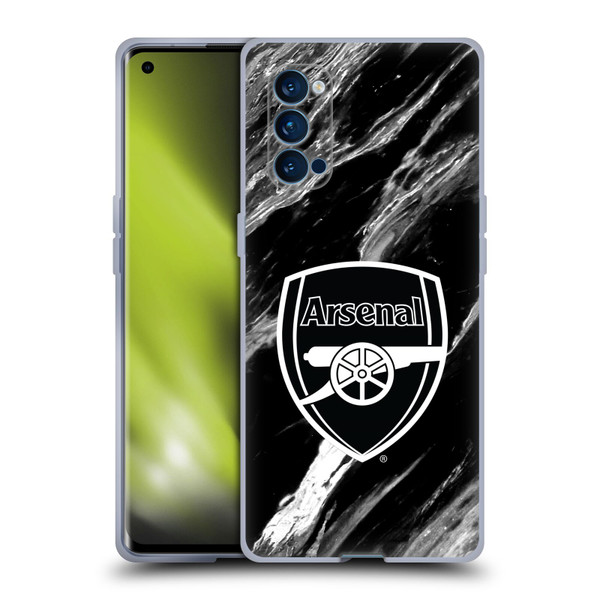 Arsenal FC Crest Patterns Marble Soft Gel Case for OPPO Reno 4 Pro 5G