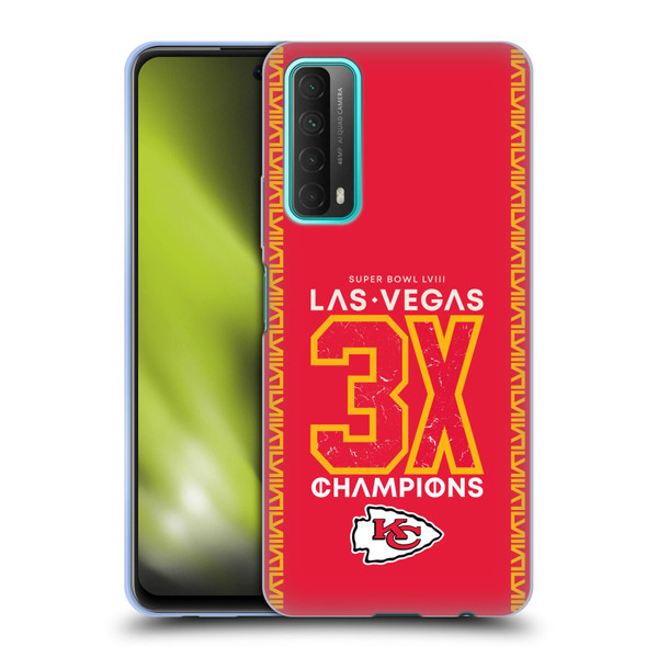 NFL 2024 Super Bowl LVIII Champions Kansas City Chiefs 3x Champ Soft Gel Case for Huawei P Smart (2021)