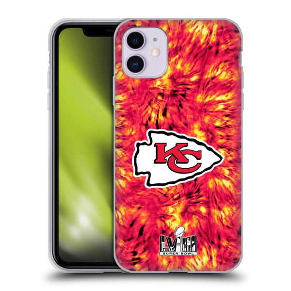 NFL 2024 Super Bowl LVIII Champions Kansas City Chiefs Tie Dye Soft Gel Case for Apple iPhone 11