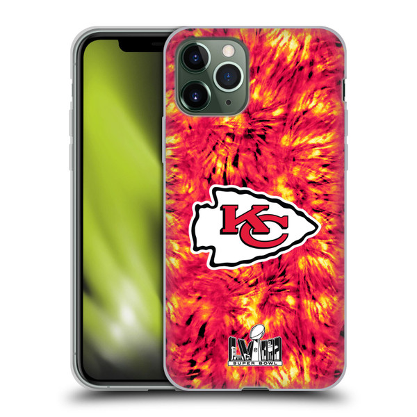 NFL 2024 Super Bowl LVIII Champions Kansas City Chiefs Tie Dye Soft Gel Case for Apple iPhone 11 Pro