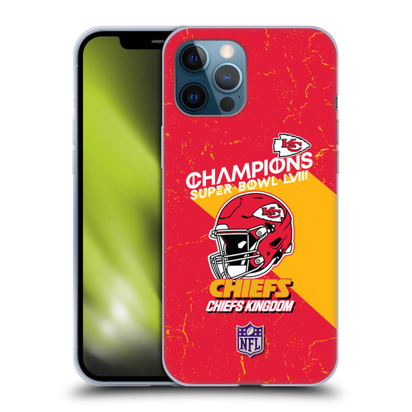 NFL 2024 Super Bowl LVIII Champions Kansas City Chiefs Helmet Soft Gel Case for Apple iPhone 12 Pro Max