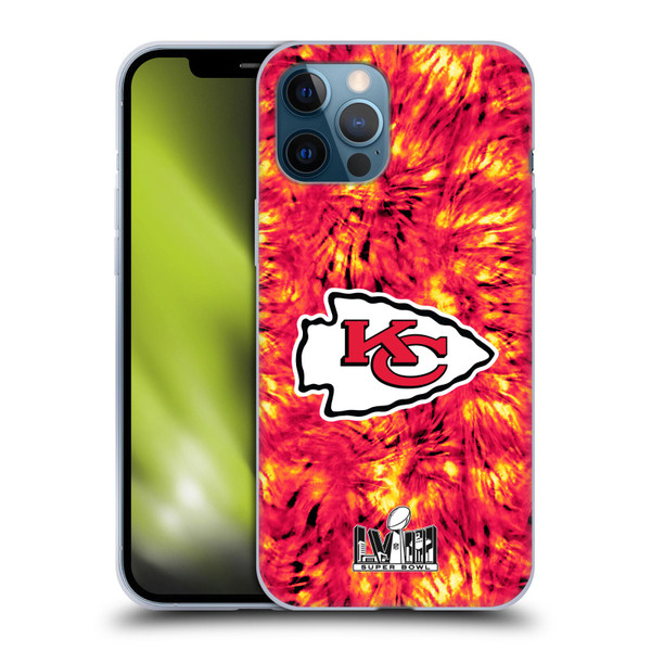 NFL 2024 Super Bowl LVIII Champions Kansas City Chiefs Tie Dye Soft Gel Case for Apple iPhone 12 Pro Max