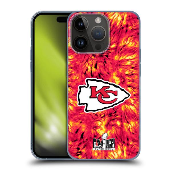 NFL 2024 Super Bowl LVIII Champions Kansas City Chiefs Tie Dye Soft Gel Case for Apple iPhone 15 Pro