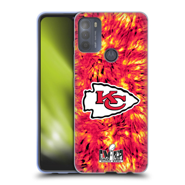 NFL 2024 Super Bowl LVIII Champions Kansas City Chiefs Tie Dye Soft Gel Case for Motorola Moto G50