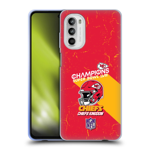 NFL 2024 Super Bowl LVIII Champions Kansas City Chiefs Helmet Soft Gel Case for Motorola Moto G52