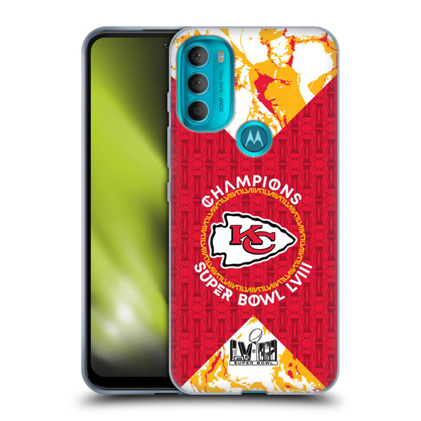 NFL 2024 Super Bowl LVIII Champions Kansas City Chiefs Patterns Soft Gel Case for Motorola Moto G71 5G