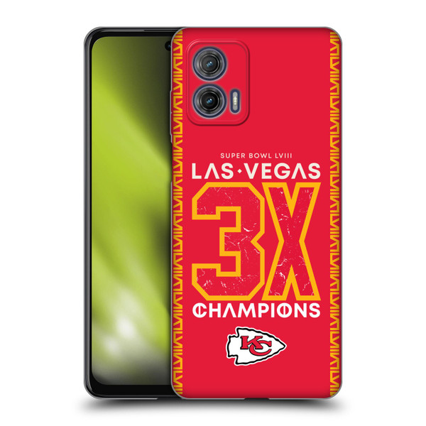 NFL 2024 Super Bowl LVIII Champions Kansas City Chiefs 3x Champ Soft Gel Case for Motorola Moto G73 5G