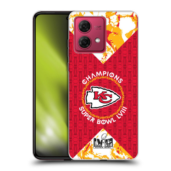 NFL 2024 Super Bowl LVIII Champions Kansas City Chiefs Patterns Soft Gel Case for Motorola Moto G84 5G