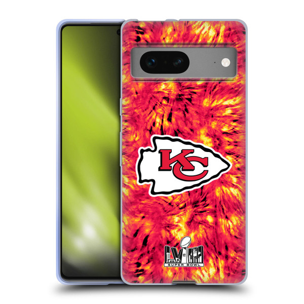 NFL 2024 Super Bowl LVIII Champions Kansas City Chiefs Tie Dye Soft Gel Case for Google Pixel 7