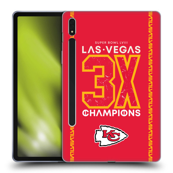 NFL 2024 Super Bowl LVIII Champions Kansas City Chiefs 3x Champ Soft Gel Case for Samsung Galaxy Tab S8