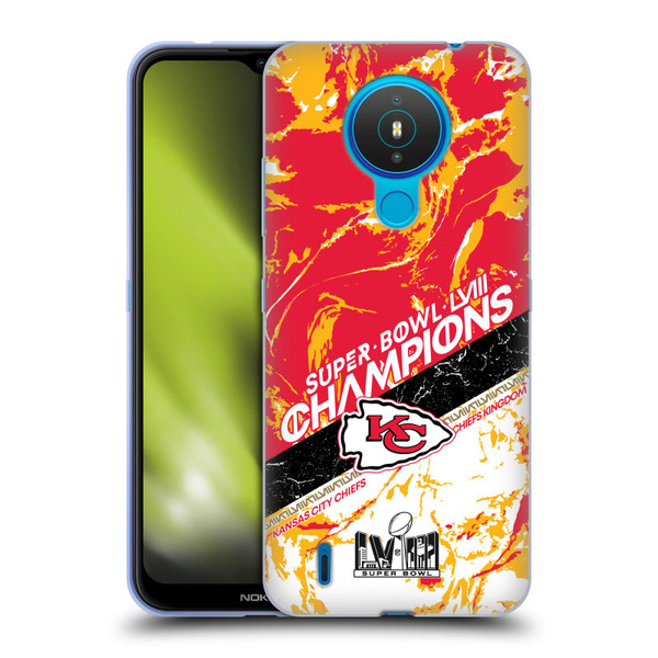 NFL 2024 Super Bowl LVIII Champions Kansas City Chiefs Marble Soft Gel Case for Nokia 1.4