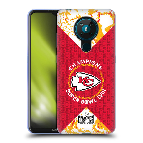 NFL 2024 Super Bowl LVIII Champions Kansas City Chiefs Patterns Soft Gel Case for Nokia 5.3
