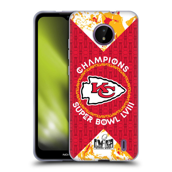 NFL 2024 Super Bowl LVIII Champions Kansas City Chiefs Patterns Soft Gel Case for Nokia C10 / C20