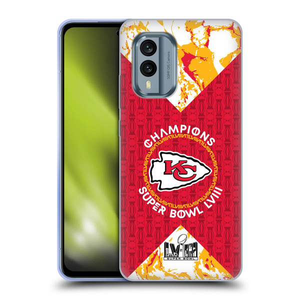 NFL 2024 Super Bowl LVIII Champions Kansas City Chiefs Patterns Soft Gel Case for Nokia X30