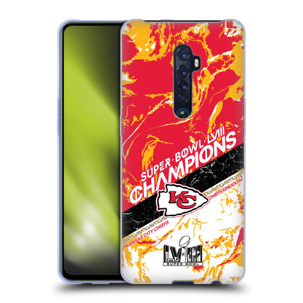 NFL 2024 Super Bowl LVIII Champions Kansas City Chiefs Marble Soft Gel Case for OPPO Reno 2