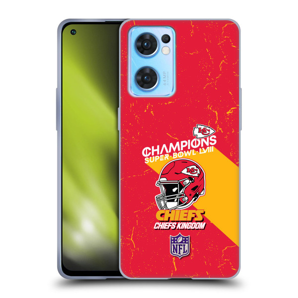 NFL 2024 Super Bowl LVIII Champions Kansas City Chiefs Helmet Soft Gel Case for OPPO Reno7 5G / Find X5 Lite