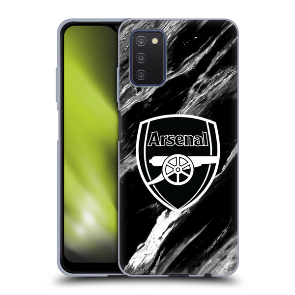 Arsenal FC Crest Patterns Marble Soft Gel Case for Samsung Galaxy A03s (2021)