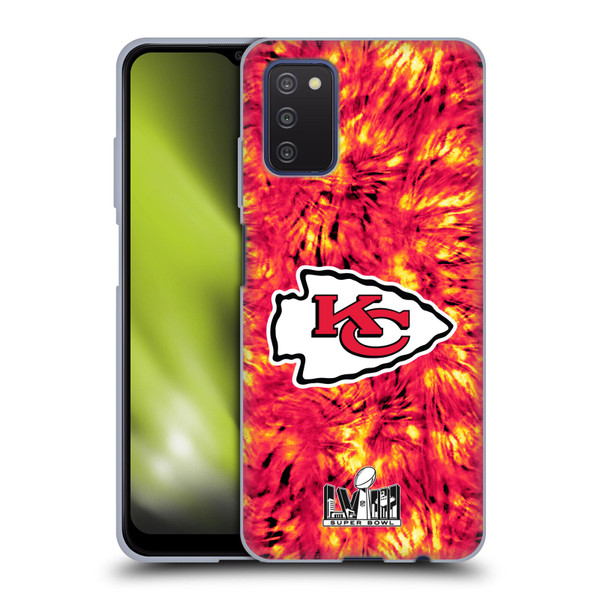 NFL 2024 Super Bowl LVIII Champions Kansas City Chiefs Tie Dye Soft Gel Case for Samsung Galaxy A03s (2021)