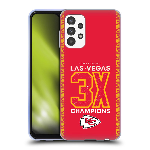 NFL 2024 Super Bowl LVIII Champions Kansas City Chiefs 3x Champ Soft Gel Case for Samsung Galaxy A13 (2022)