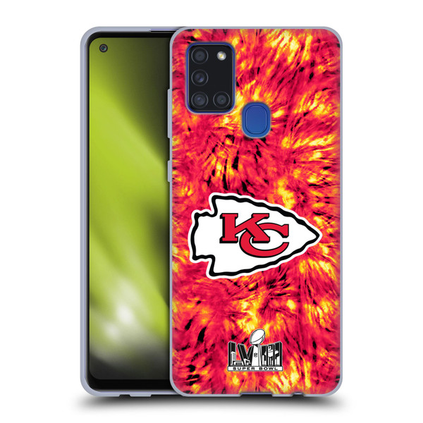 NFL 2024 Super Bowl LVIII Champions Kansas City Chiefs Tie Dye Soft Gel Case for Samsung Galaxy A21s (2020)