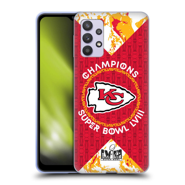 NFL 2024 Super Bowl LVIII Champions Kansas City Chiefs Patterns Soft Gel Case for Samsung Galaxy A32 5G / M32 5G (2021)