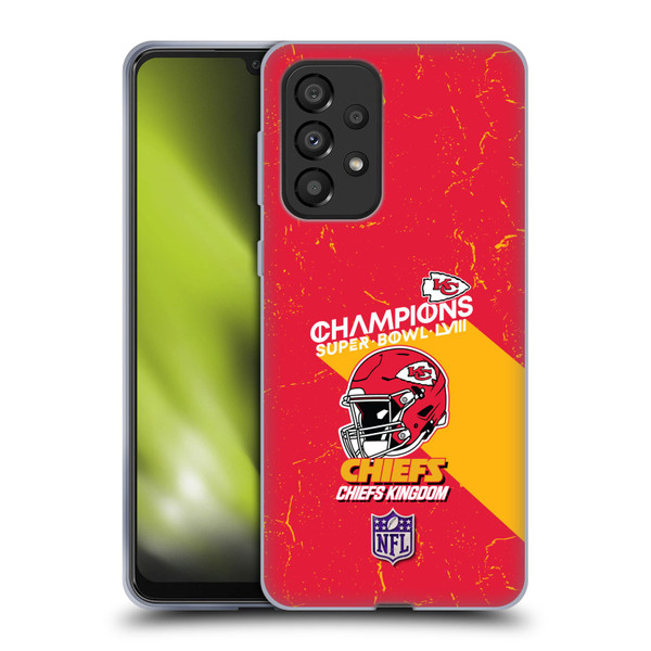 NFL 2024 Super Bowl LVIII Champions Kansas City Chiefs Helmet Soft Gel Case for Samsung Galaxy A33 5G (2022)