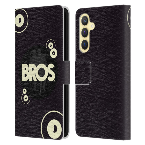 BROS Logo Art Retro Leather Book Wallet Case Cover For Samsung Galaxy S23 FE 5G
