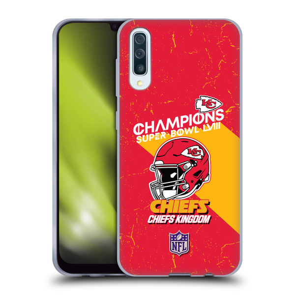 NFL 2024 Super Bowl LVIII Champions Kansas City Chiefs Helmet Soft Gel Case for Samsung Galaxy A50/A30s (2019)