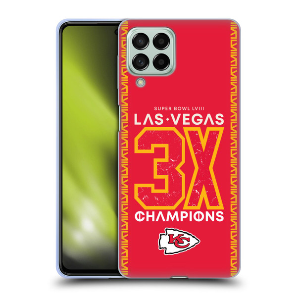 NFL 2024 Super Bowl LVIII Champions Kansas City Chiefs 3x Champ Soft Gel Case for Samsung Galaxy M53 (2022)