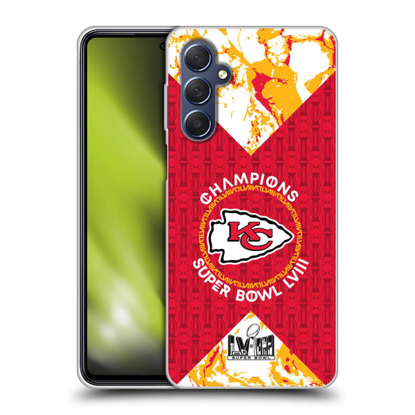 NFL 2024 Super Bowl LVIII Champions Kansas City Chiefs Patterns Soft Gel Case for Samsung Galaxy M54 5G