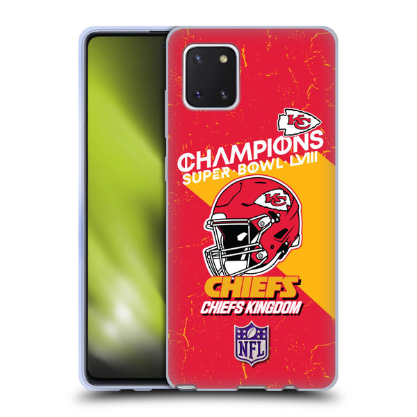 NFL 2024 Super Bowl LVIII Champions Kansas City Chiefs Helmet Soft Gel Case for Samsung Galaxy Note10 Lite