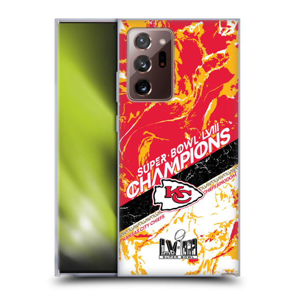 NFL 2024 Super Bowl LVIII Champions Kansas City Chiefs Marble Soft Gel Case for Samsung Galaxy Note20 Ultra / 5G