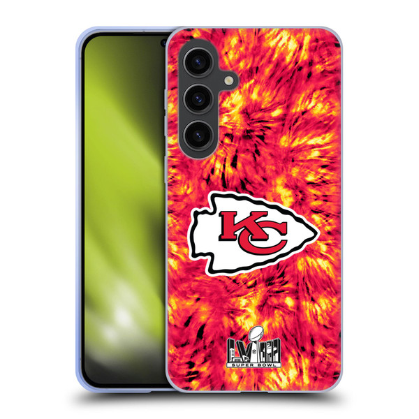 NFL 2024 Super Bowl LVIII Champions Kansas City Chiefs Tie Dye Soft Gel Case for Samsung Galaxy S24+ 5G