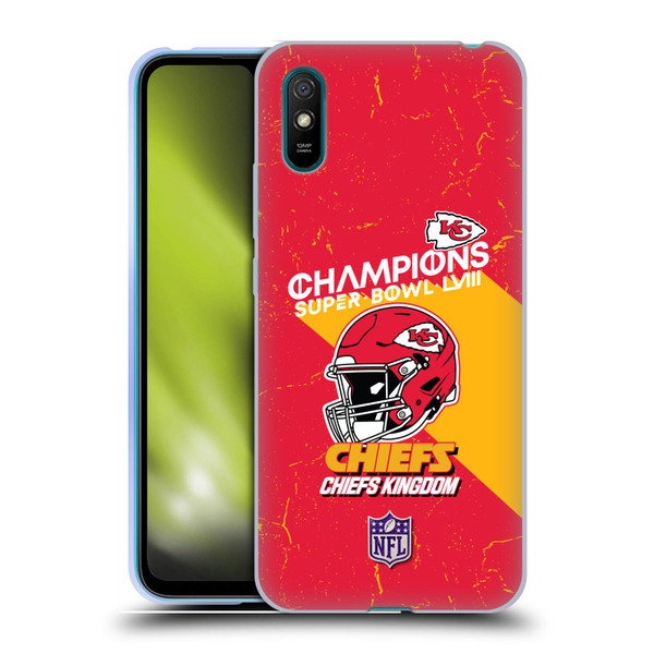 NFL 2024 Super Bowl LVIII Champions Kansas City Chiefs Helmet Soft Gel Case for Xiaomi Redmi 9A / Redmi 9AT