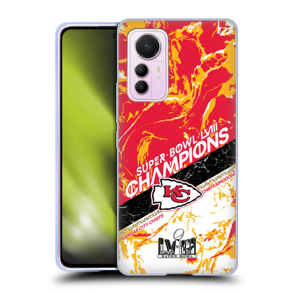 NFL 2024 Super Bowl LVIII Champions Kansas City Chiefs Marble Soft Gel Case for Xiaomi 12 Lite