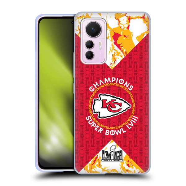 NFL 2024 Super Bowl LVIII Champions Kansas City Chiefs Patterns Soft Gel Case for Xiaomi 12 Lite